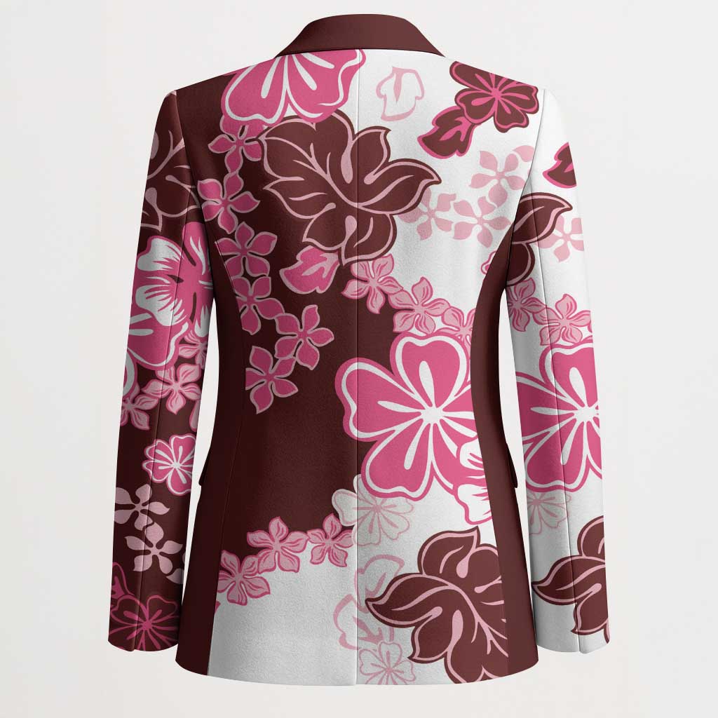 Pink Hibiscus Plumeria Floral Blazer - Polynesian Pride