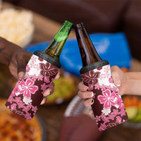 Pink Hibiscus Plumeria Floral 4 in 1 Can Cooler Tumbler - Polynesian Pride