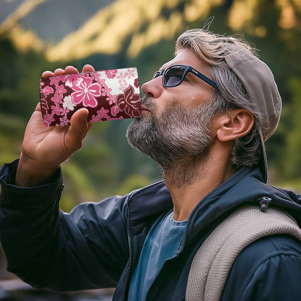 Pink Hibiscus Plumeria Floral 4 in 1 Can Cooler Tumbler - Polynesian Pride