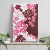 Pink Hibiscus Plumeria Floral Canvas Wall Art - Polynesian Pride