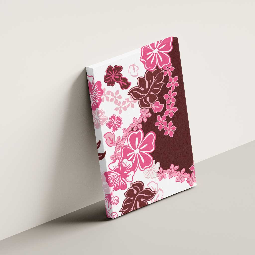 Pink Hibiscus Plumeria Floral Canvas Wall Art - Polynesian Pride