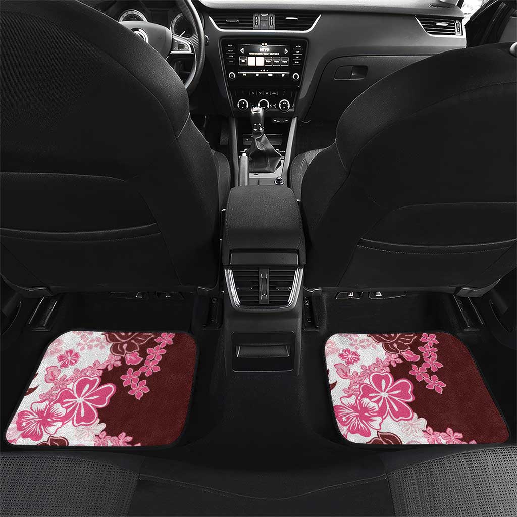 Pink Hibiscus Plumeria Floral Car Mats - Polynesian Pride