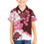 Pink Hibiscus Plumeria Floral Family Matching Off The Shoulder Long Sleeve Dress and Hawaiian Shirt - Polynesian Pride