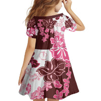 Pink Hibiscus Plumeria Floral Family Matching Short Sleeve Bodycon Dress and Hawaiian Shirt LT01 - Polynesian Pride