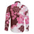 Pink Hibiscus Plumeria Floral Family Matching Summer Maxi Dress and Hawaiian Shirt - Polynesian Pride