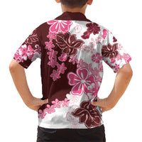Pink Hibiscus Plumeria Floral Kid Hawaiian Shirt LT01 - Polynesian Pride