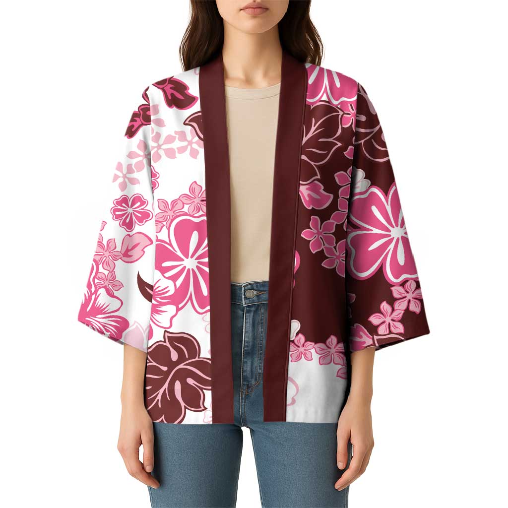 Pink Hibiscus Plumeria Floral Kimono - Polynesian Pride