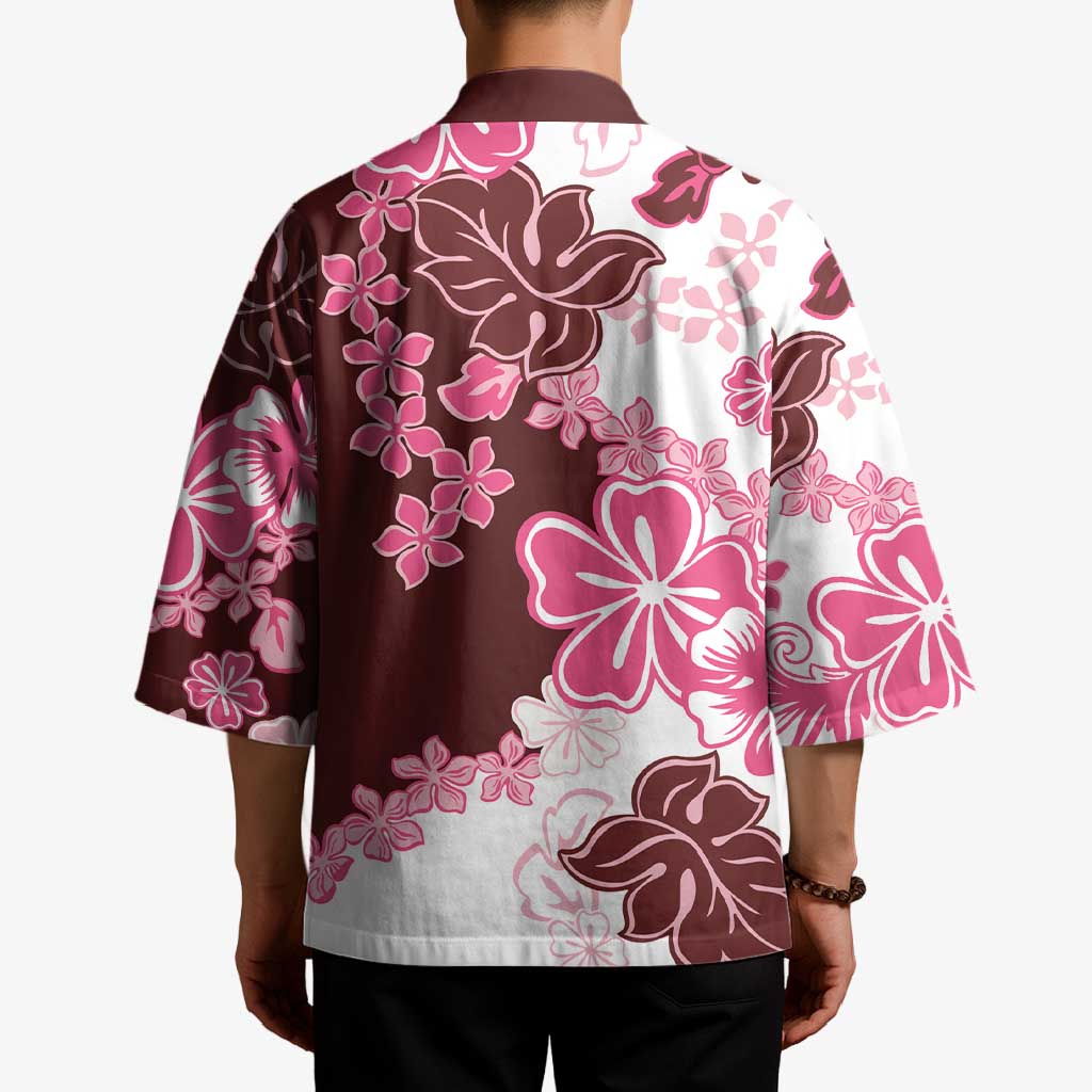 Pink Hibiscus Plumeria Floral Kimono - Polynesian Pride