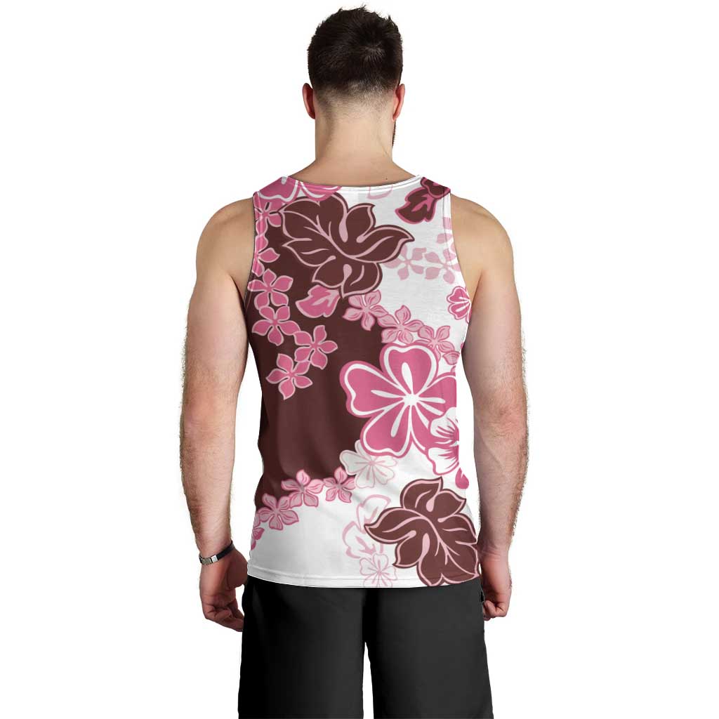 Pink Hibiscus Plumeria Floral Men Tank Top - Polynesian Pride