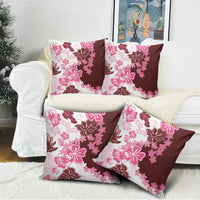 Pink Hibiscus Plumeria Floral Pillow Cover LT01 - Polynesian Pride