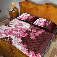 Pink Hibiscus Plumeria Floral Quilt Bed Set - Polynesian Pride