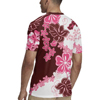 Pink Hibiscus Plumeria Floral Rugby Jersey - Polynesian Pride
