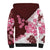 Pink Hibiscus Plumeria Floral Sherpa Hoodie - Polynesian Pride