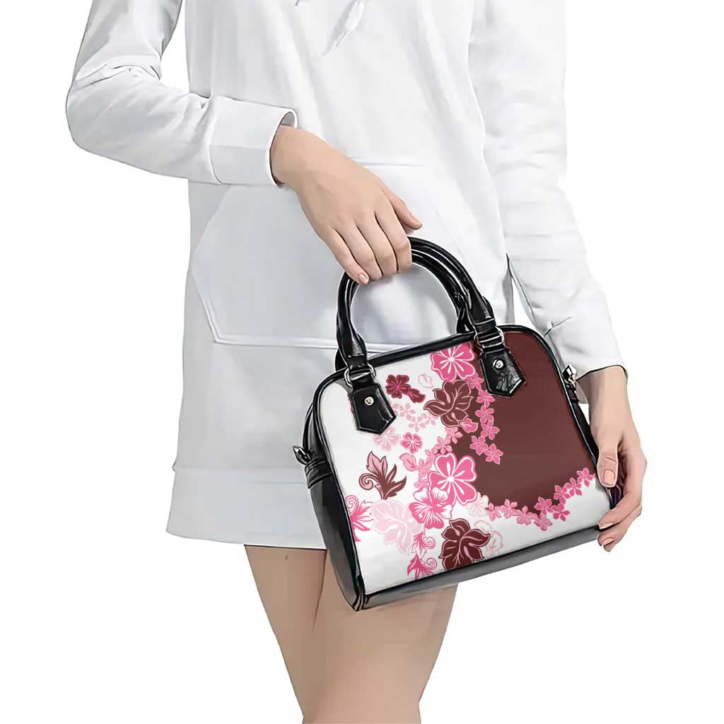 Pink Hibiscus Plumeria Floral Shoulder Handbag - Polynesian Pride