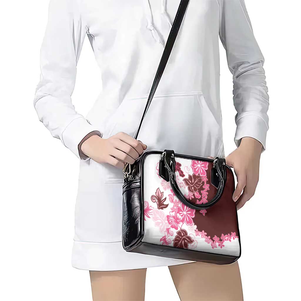 Pink Hibiscus Plumeria Floral Shoulder Handbag - Polynesian Pride