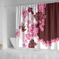 Pink Hibiscus Plumeria Floral Shower Curtain - Polynesian Pride