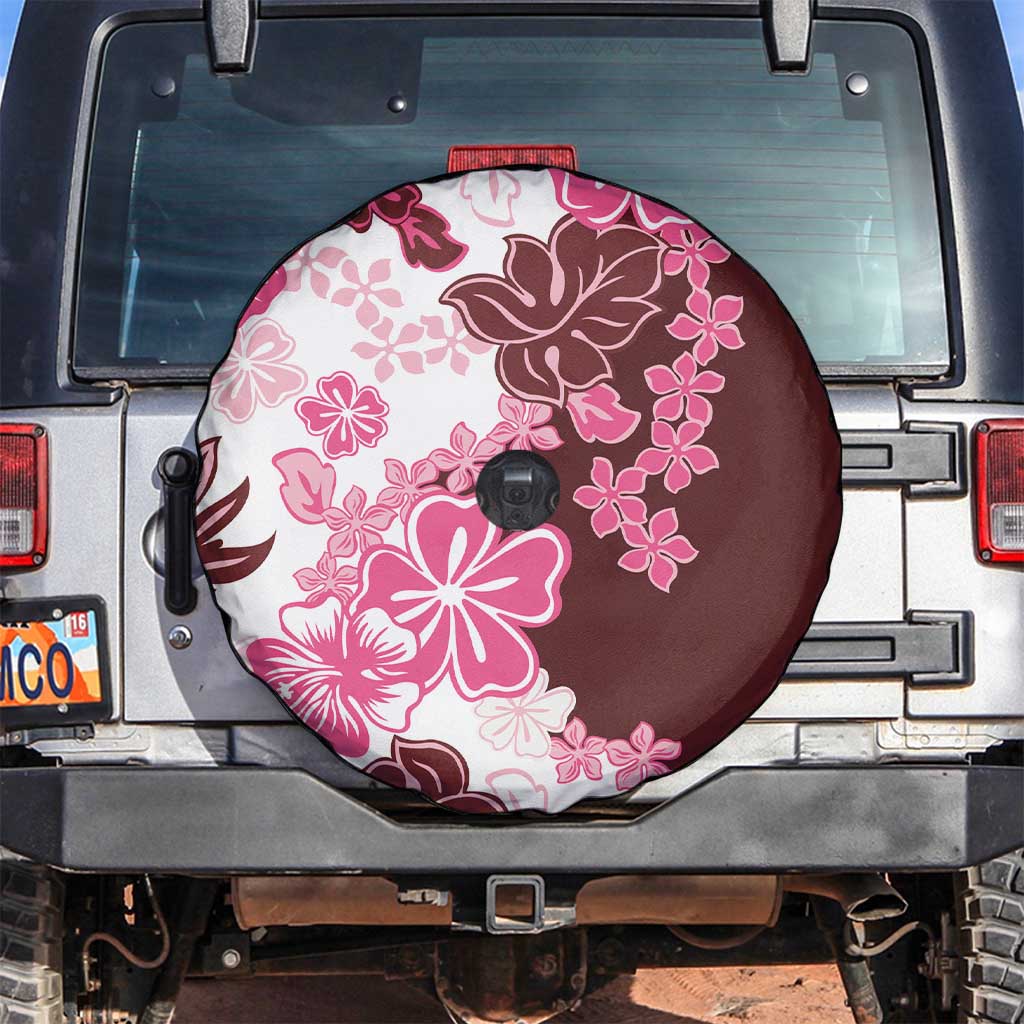 Pink Hibiscus Plumeria Floral Spare Tire Cover LT01 Pink - Polynesian Pride