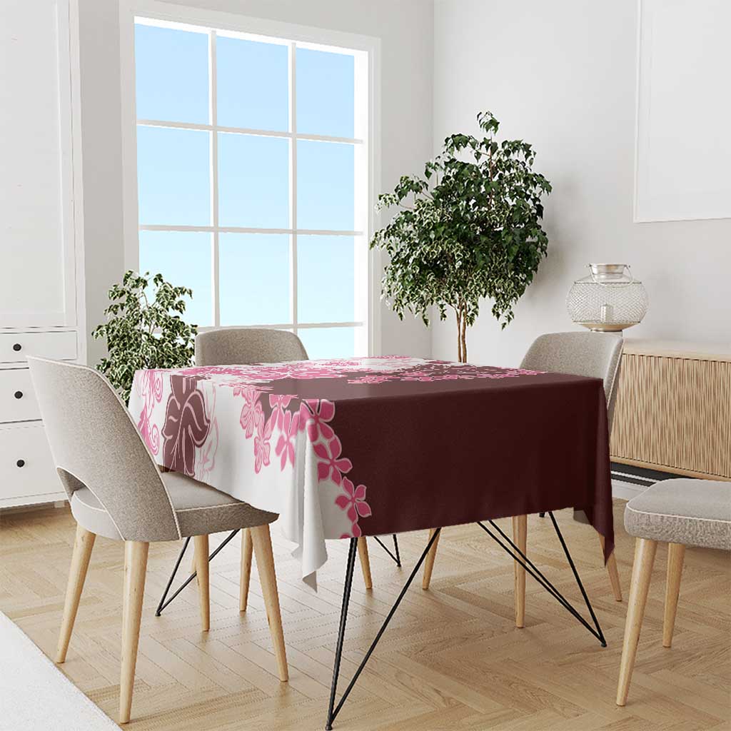 Pink Hibiscus Plumeria Floral Tablecloth - Polynesian Pride