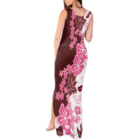 Pink Hibiscus Plumeria Floral Tank Maxi Dress - Polynesian Pride