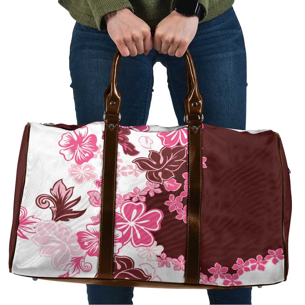 Pink Hibiscus Plumeria Floral Travel Bag - Polynesian Pride
