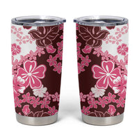 Pink Hibiscus Plumeria Floral Tumbler Cup - Polynesian Pride