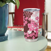 Pink Hibiscus Plumeria Floral Tumbler Cup - Polynesian Pride