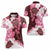 Pink Hibiscus Plumeria Floral Women Polo Shirt - Polynesian Pride