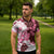Pink Hibiscus Plumeria Floral Zipper Polo Shirt - Polynesian Pride
