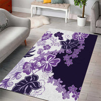 Purple Hibiscus Plumeria Floral Area Rug - Polynesian Pride