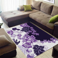 Purple Hibiscus Plumeria Floral Area Rug - Polynesian Pride