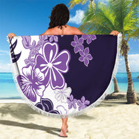 Purple Hibiscus Plumeria Floral Beach Blanket - Polynesian Pride