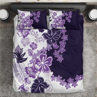 Purple Hibiscus Plumeria Floral Bedding Set - Polynesian Pride