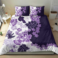 Purple Hibiscus Plumeria Floral Bedding Set - Polynesian Pride