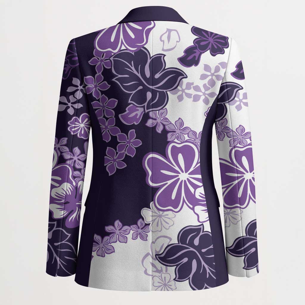 Purple Hibiscus Plumeria Floral Blazer - Polynesian Pride