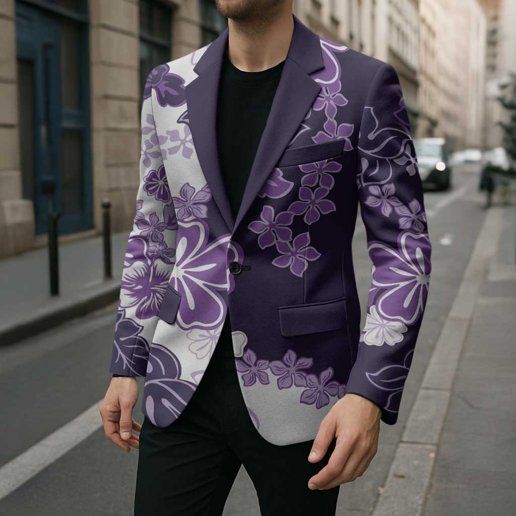 Purple Hibiscus Plumeria Floral Blazer - Polynesian Pride