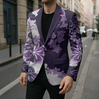 Purple Hibiscus Plumeria Floral Blazer - Polynesian Pride