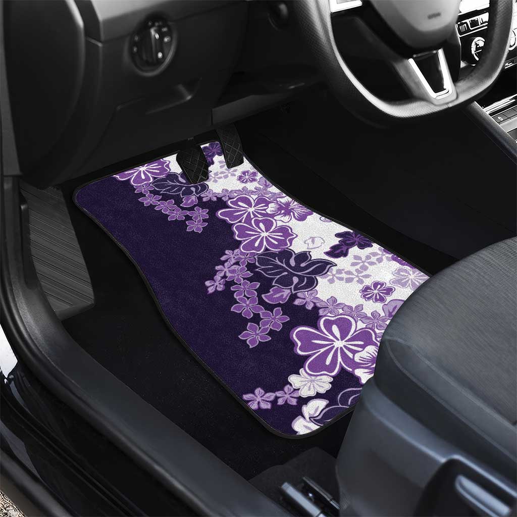 Purple Hibiscus Plumeria Floral Car Mats - Polynesian Pride