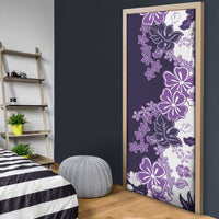 Purple Hibiscus Plumeria Floral Door Cover - Polynesian Pride