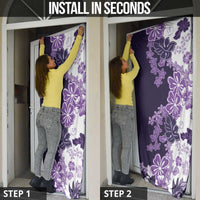 Purple Hibiscus Plumeria Floral Door Cover - Polynesian Pride