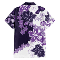 Purple Hibiscus Plumeria Floral Family Matching Long Sleeve Bodycon Dress and Hawaiian Shirt LT01 - Polynesian Pride