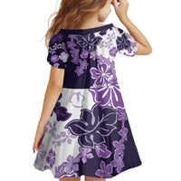 Purple Hibiscus Plumeria Floral Family Matching Short Sleeve Bodycon Dress and Hawaiian Shirt LT01 - Polynesian Pride