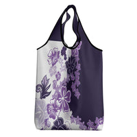 Purple Hibiscus Plumeria Floral Grocery Bag - Polynesian Pride