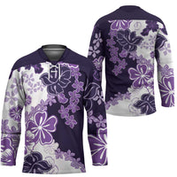 Purple Hibiscus Plumeria Floral Hockey Jersey LT01 - Polynesian Pride