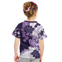 Purple Hibiscus Plumeria Floral Kid T Shirt LT01 - Polynesian Pride