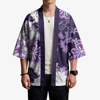 Purple Hibiscus Plumeria Floral Kimono - Polynesian Pride
