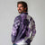 Purple Hibiscus Plumeria Floral Long Sleeve Polo Shirt - Polynesian Pride