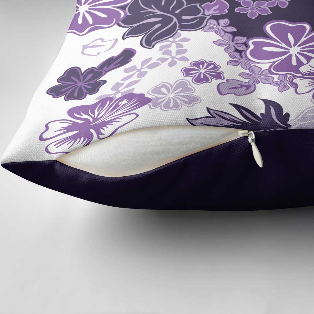 Purple Hibiscus Plumeria Floral Pillow Cover LT01 - Polynesian Pride