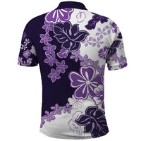 Purple Hibiscus Plumeria Floral Polo Shirt - Polynesian Pride