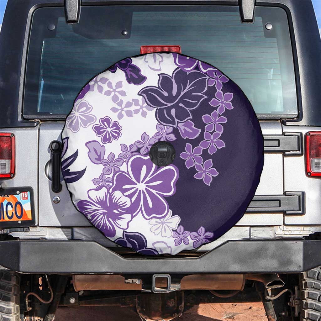 Purple Hibiscus Plumeria Floral Spare Tire Cover LT01 Purple - Polynesian Pride