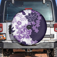 Purple Hibiscus Plumeria Floral Spare Tire Cover LT01 Purple - Polynesian Pride